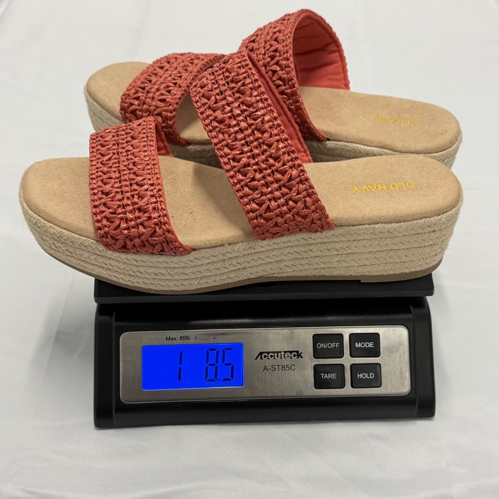 Old Navy Womens Gingerspice Two Band Espadrille Platform Slide Sandals Size 8 - Picture 8 of 8